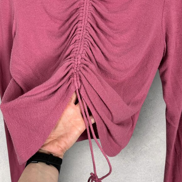 Aritzia Wilfred Lynx Ruched Long Sleeve Top Womens Size Large Modal Style #91726 - Picture 4 of 15
